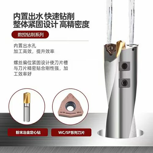 打孔U钻直径18-23WC/SP系列6倍8倍带定心钻内冷深孔快速钻暴力钻