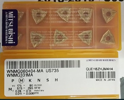 三菱车刀片 WNMG060404-MA US735 WNMG060408MA US735桃型