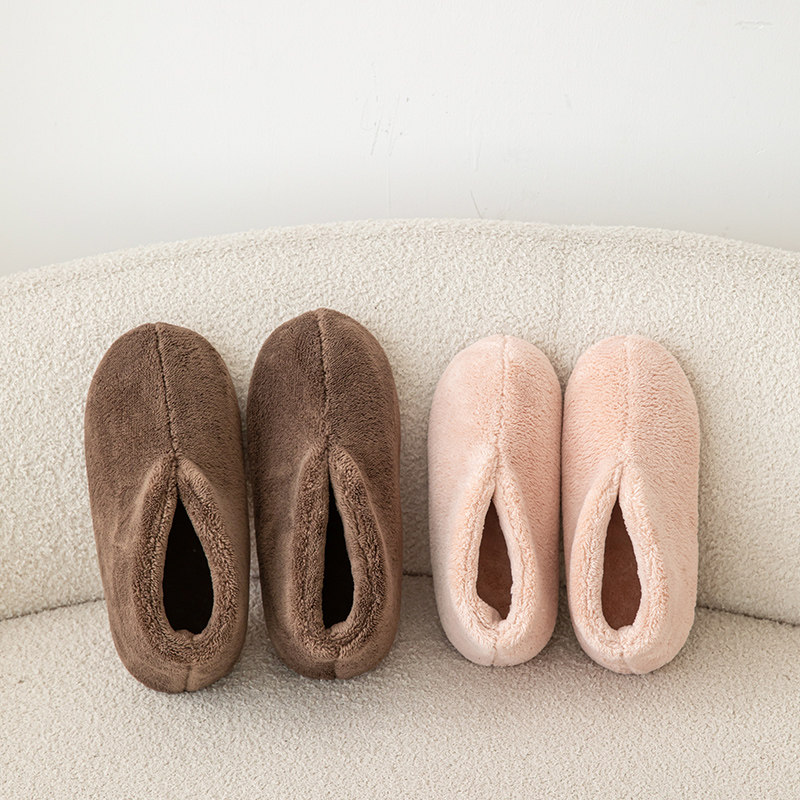 日式无声静音棉拖鞋女室内居家防滑棉拖木地板软底秋冬季保暖男士