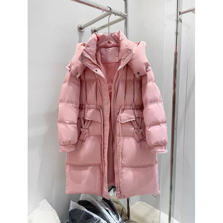 韩版收腰显瘦冬季羽绒服女中长款过膝2024新款加厚保暖显瘦外套潮