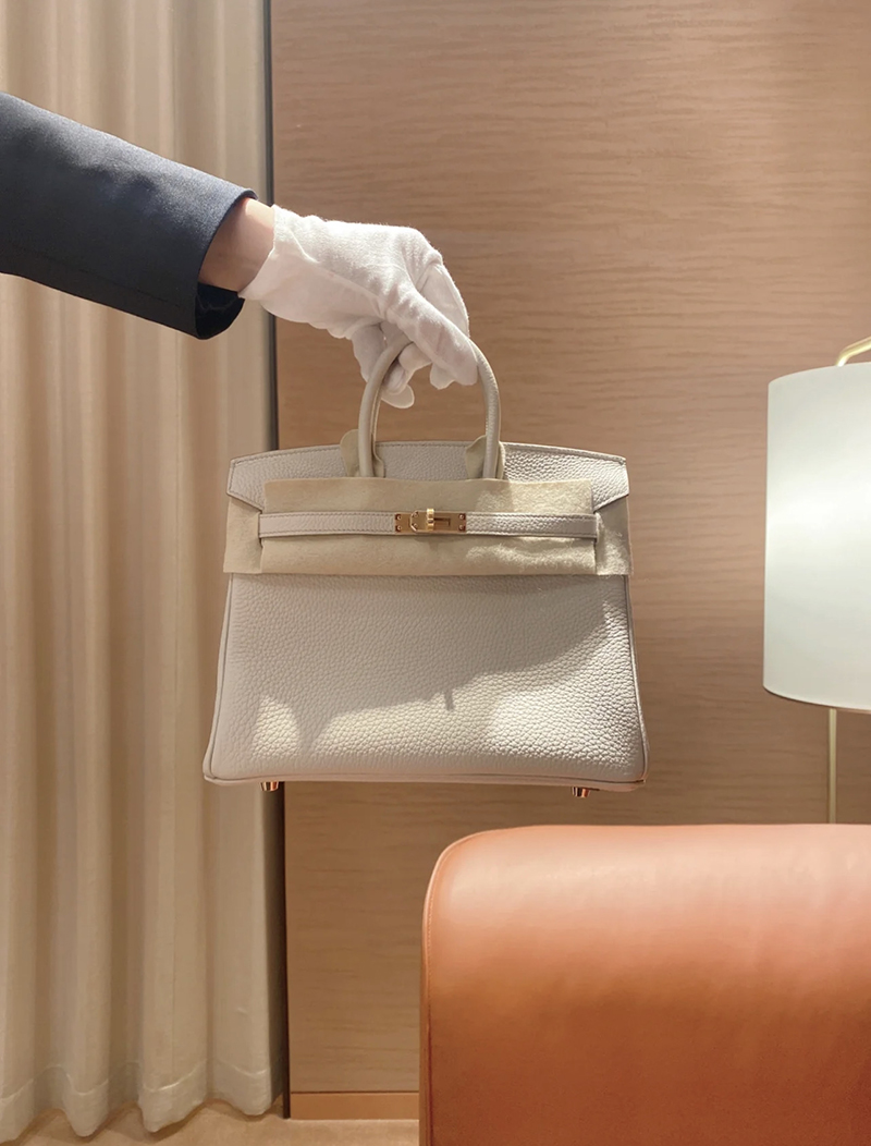 luxe甄选h牛皮swift冰川白8l铂金包bk25高级气质手提包全手工定制