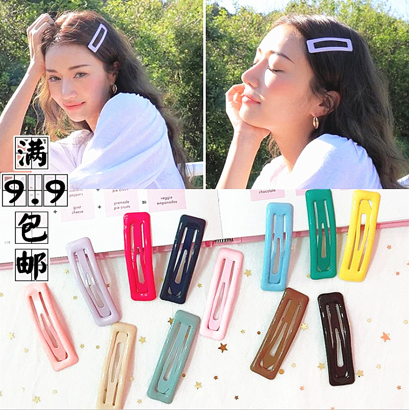 少女风几何滴油一字夹泫雅同款
