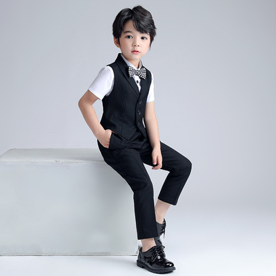 儿童西装套装男童礼服花童小西服钢琴演出服男孩主持人表演服装潮