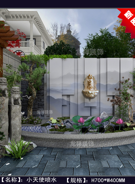 砂岩天使艺术风别墅浮雕园林景观