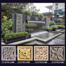 饰浮雕园林景观雕塑喷泉壁挂流水板雕刻喷口 砂岩花板喷水背景墙装