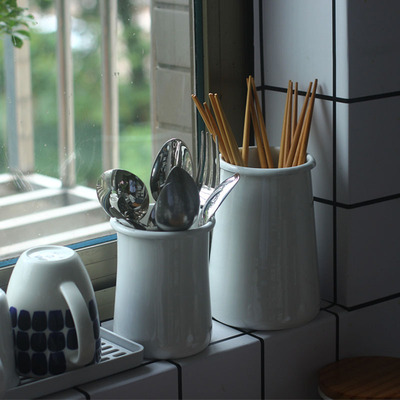 雨花石刀叉桶搪瓷餐具筒无沥水孔