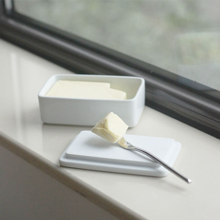 雨花石杂货 陶瓷黄油盒牛油盒收纳黄油罐牛油保存盒白脱盒木盖,收纳整理,食物收纳盒,淘宝优惠券,粉丝福利购,淘宝优惠卷