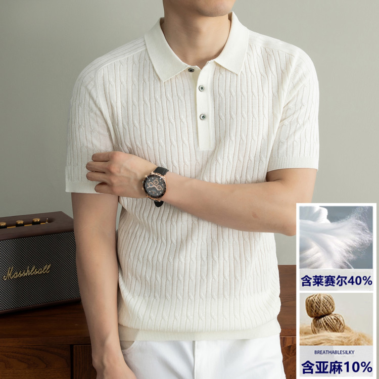 复古高级感天丝亚麻Polo衫 Polo衫