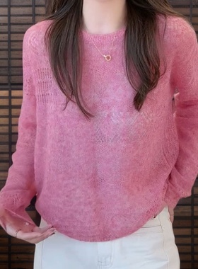 韩系早秋穿搭薄款针织衫秋装女2025新款氛围感巨好看针织毛衣上衣