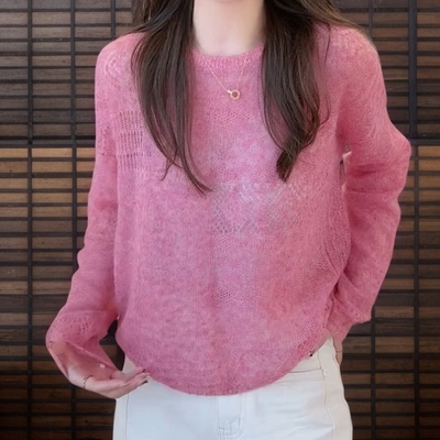 韩系早秋穿搭薄款针织衫秋装女2025新款氛围感巨好看针织毛衣上衣