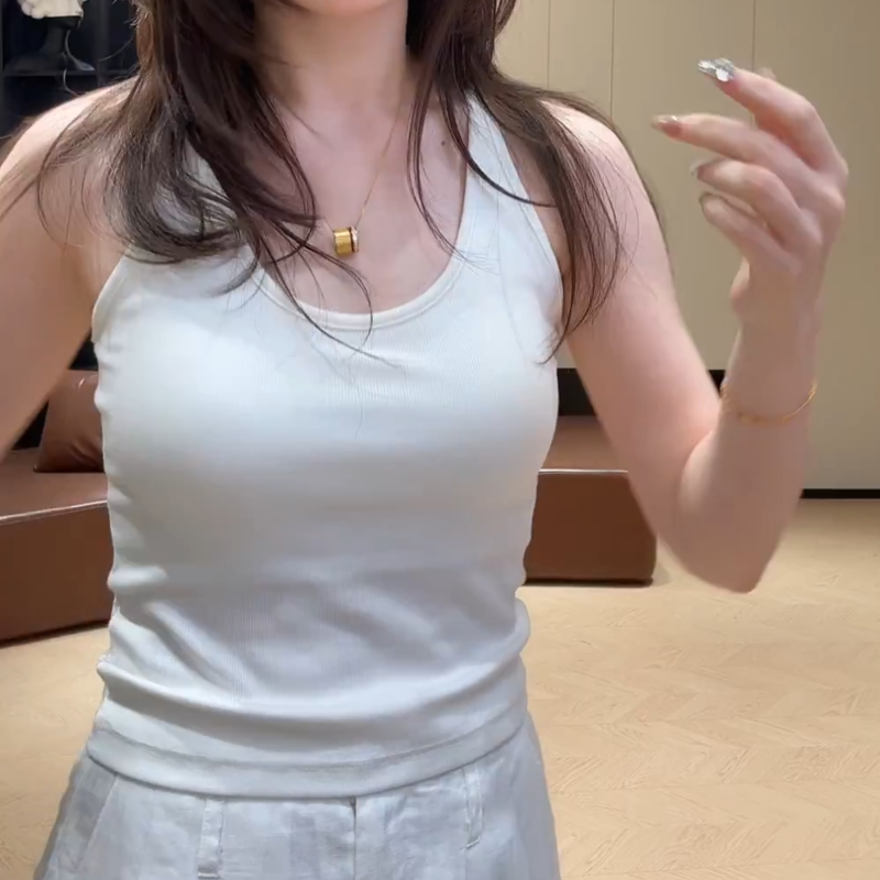 2026新款吊带背心女内搭外穿修身显瘦无袖打底衫白色辣妹短款上衣图片