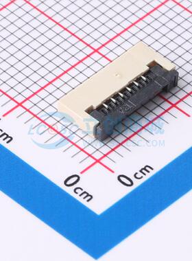 连接器 FPC-1.0FX-6PWCR-H20 SMD,P=1mm,卧贴 翻盖式 6P 下接