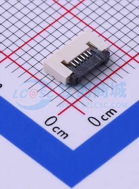 连接器 FFC05020-06SBB123W5M-C SMD,P=0.5mm,卧贴 翻盖式 6P 下