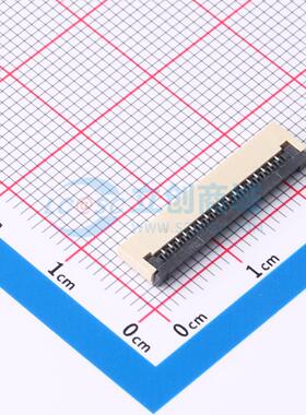 连接器 FPC-1.0FX-17PWCR-H20 SMD,P=1mm,卧贴 翻盖式 17P 下接