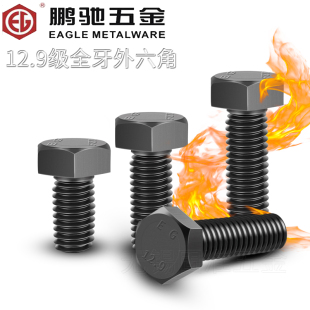 GB5783鹏驰高强12.9级全牙外六角螺丝外六方螺栓六角头MM14M16M20