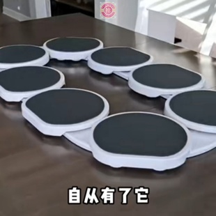 餐桌旋转托盘爆款 便携式 聚会伸缩长方形转动专用转盘垫可扩大转盘