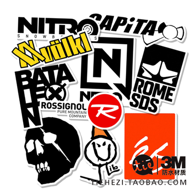 滑雪板头盔贴纸防水3m吉他行李箱