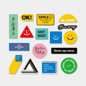 文字趣味ins卡通贴纸旅行箱笔记本mac平板手机冰箱个性 防水3M贴纸