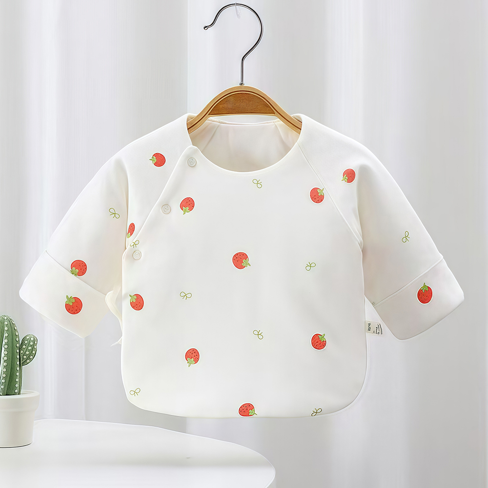 新生婴儿和尚衣服秋冬季初生宝宝半背衣a类纯棉0一3月厚夹棉20011