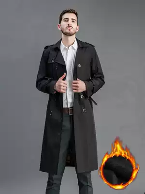 Spring and autumn windbreaker male handsome long version of Korean trend self-cultivation British style young fat man fat fat fat big thick coat