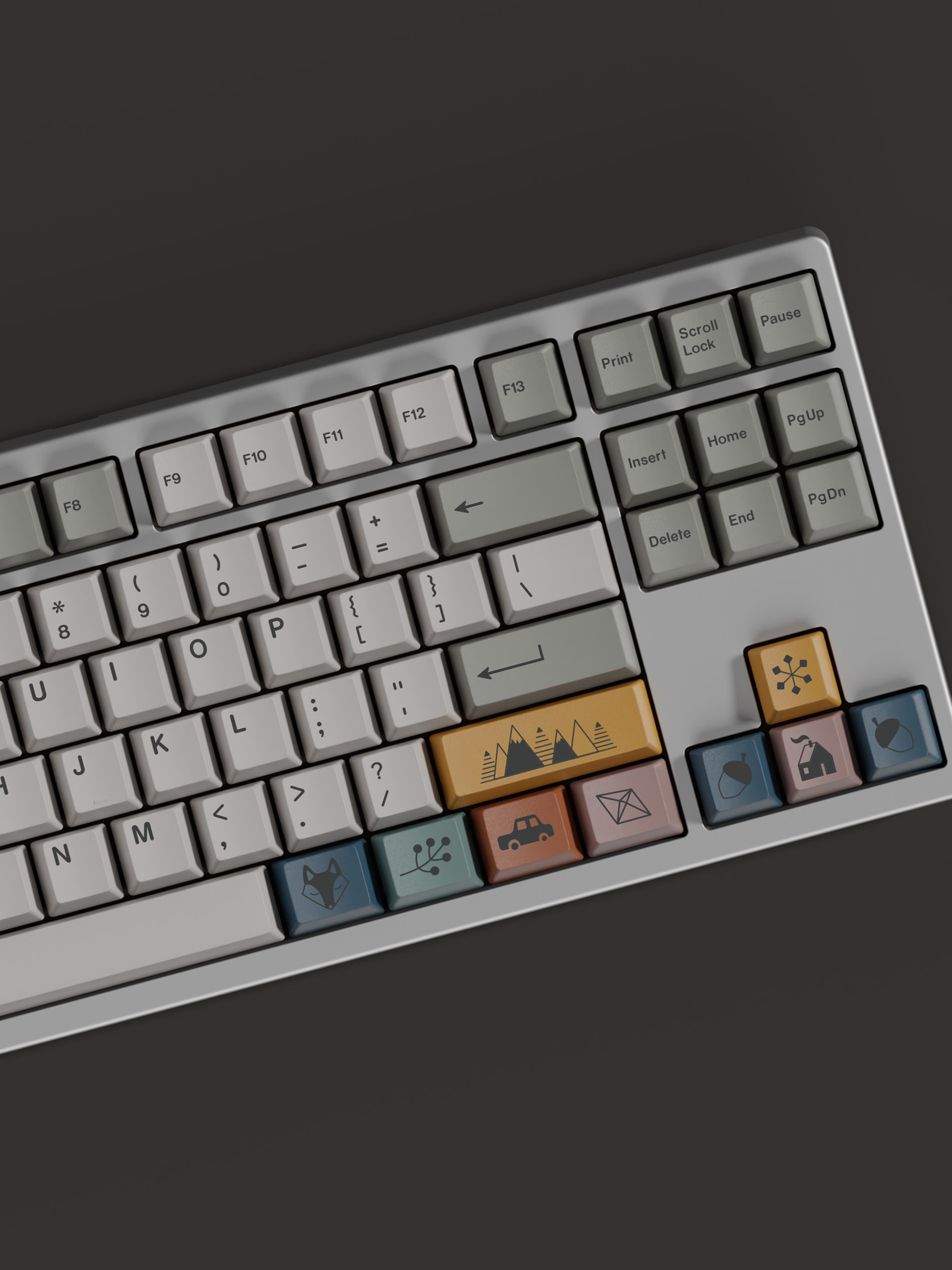 SCANDI-CUSTOMIZED MECHANICAL KEYBOARD PBT SUBLIMATION ORIGINAL HEIGHT KEYCAP SPLIT SPACES
