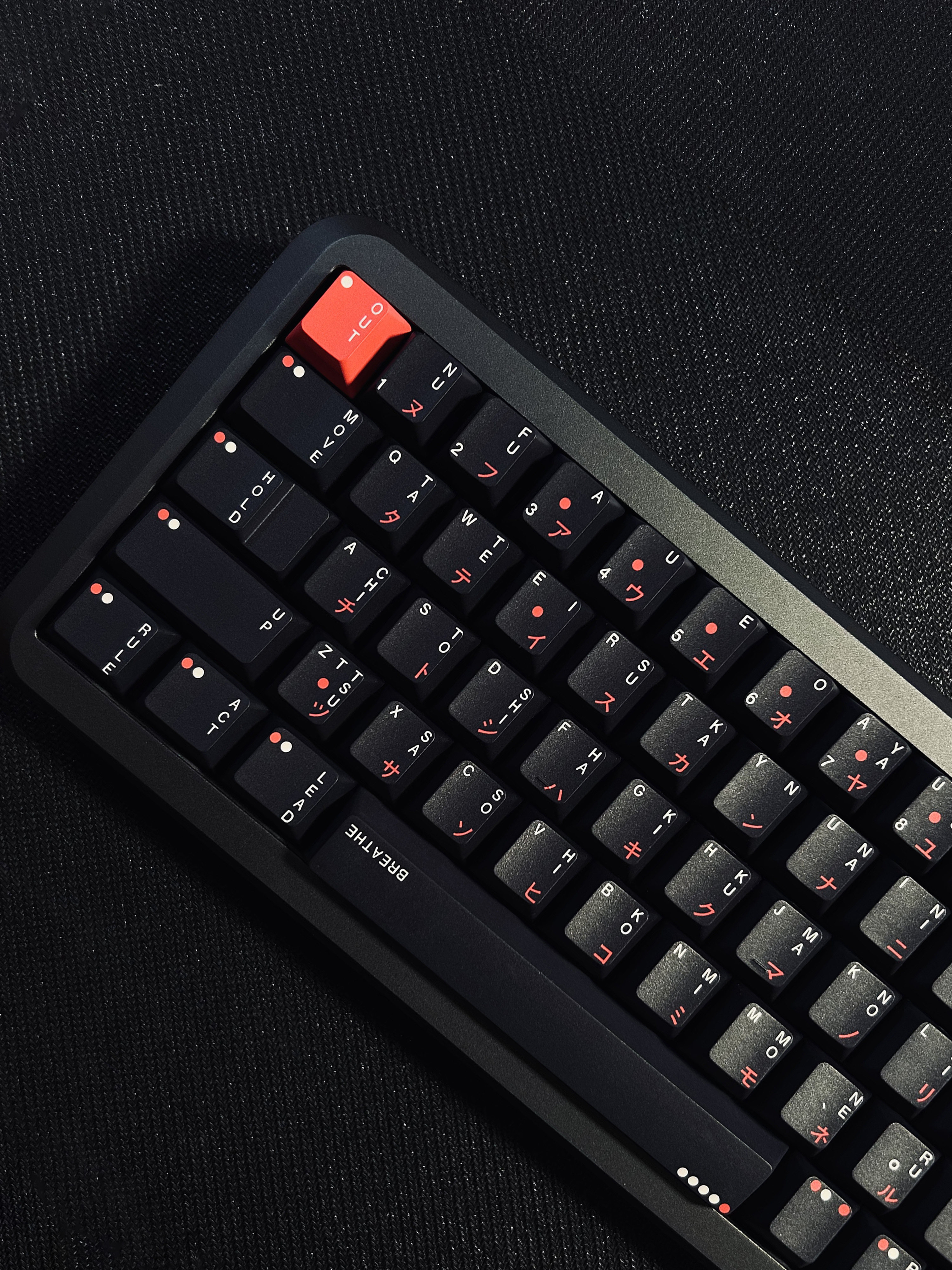RED GREY - CUSTOM KEYBOARD PBT SUBLIMATION ORIGINAL HEIGHT KEYCAP SPLIT SPACES