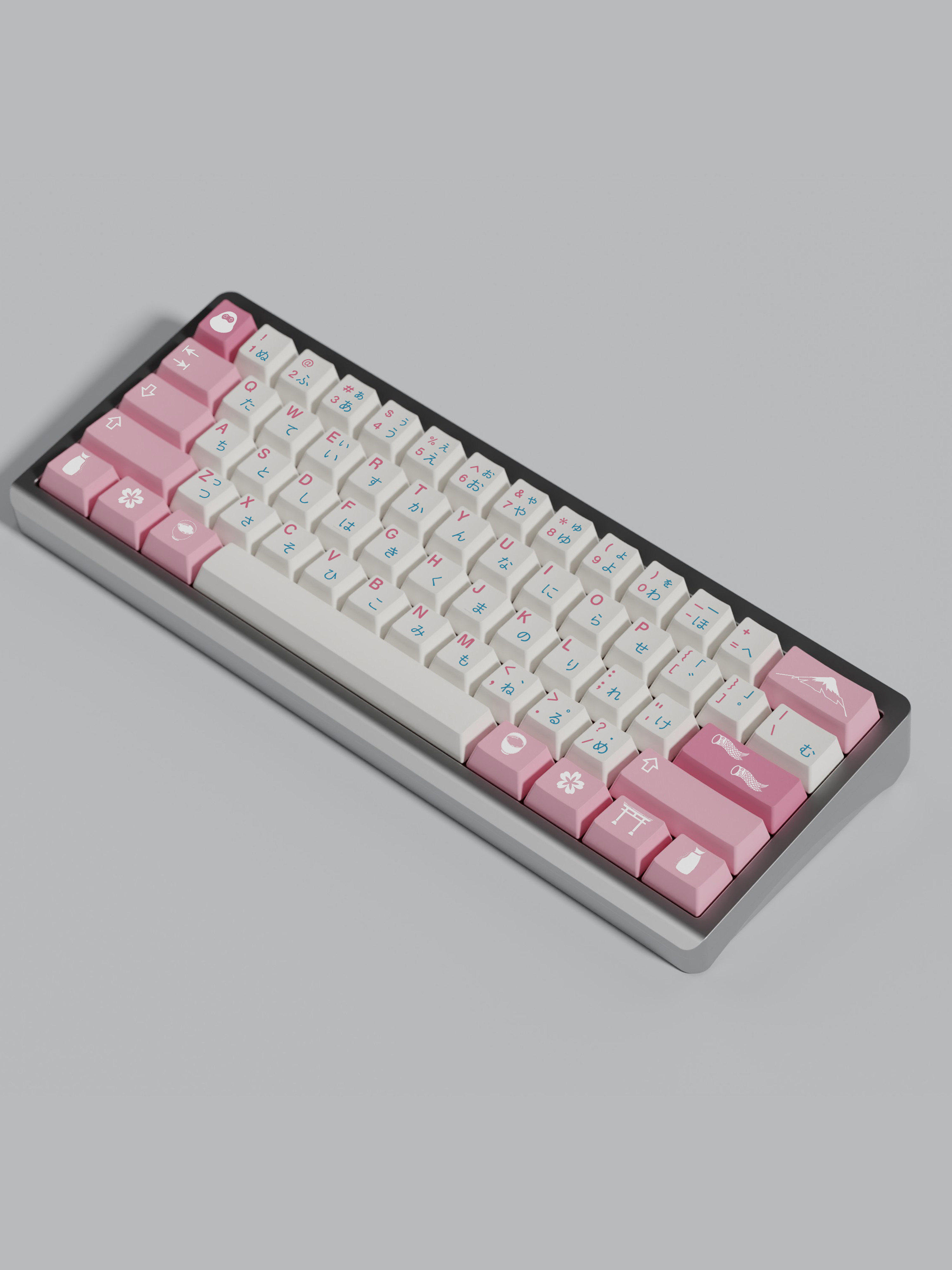 SAKURA - CUSTOMIZED ORIGINAL HEIGHT KEYCAP MECHANICAL KEYBOARD PBT SUBLIMATION SPLIT SPACE