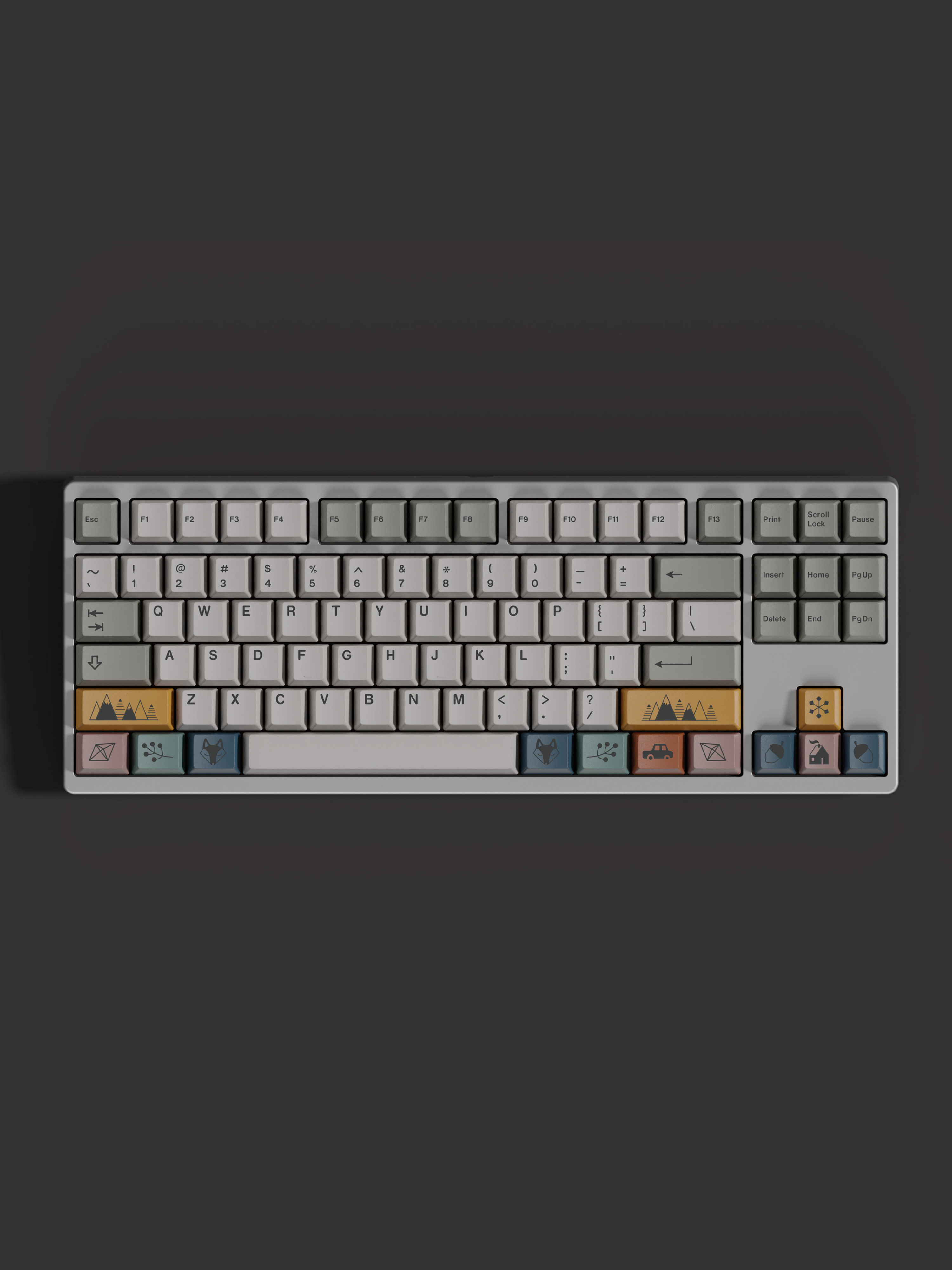SCANDI-CUSTOMIZED MECHANICAL KEYBOARD PBT SUBLIMATION ORIGINAL HEIGHT KEYCAP SPLIT SPACES