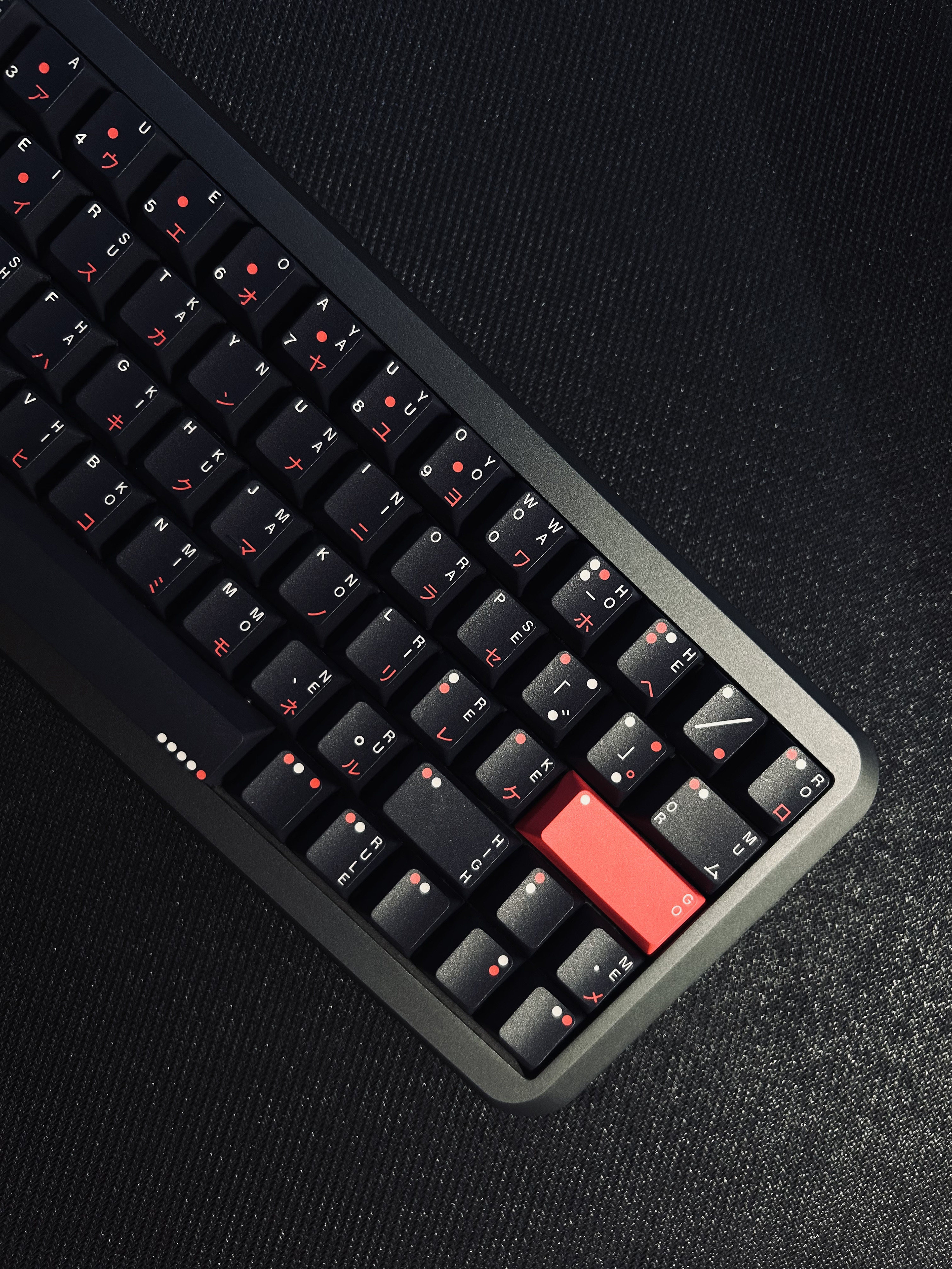 RED GREY - CUSTOM KEYBOARD PBT SUBLIMATION ORIGINAL HEIGHT KEYCAP SPLIT SPACES