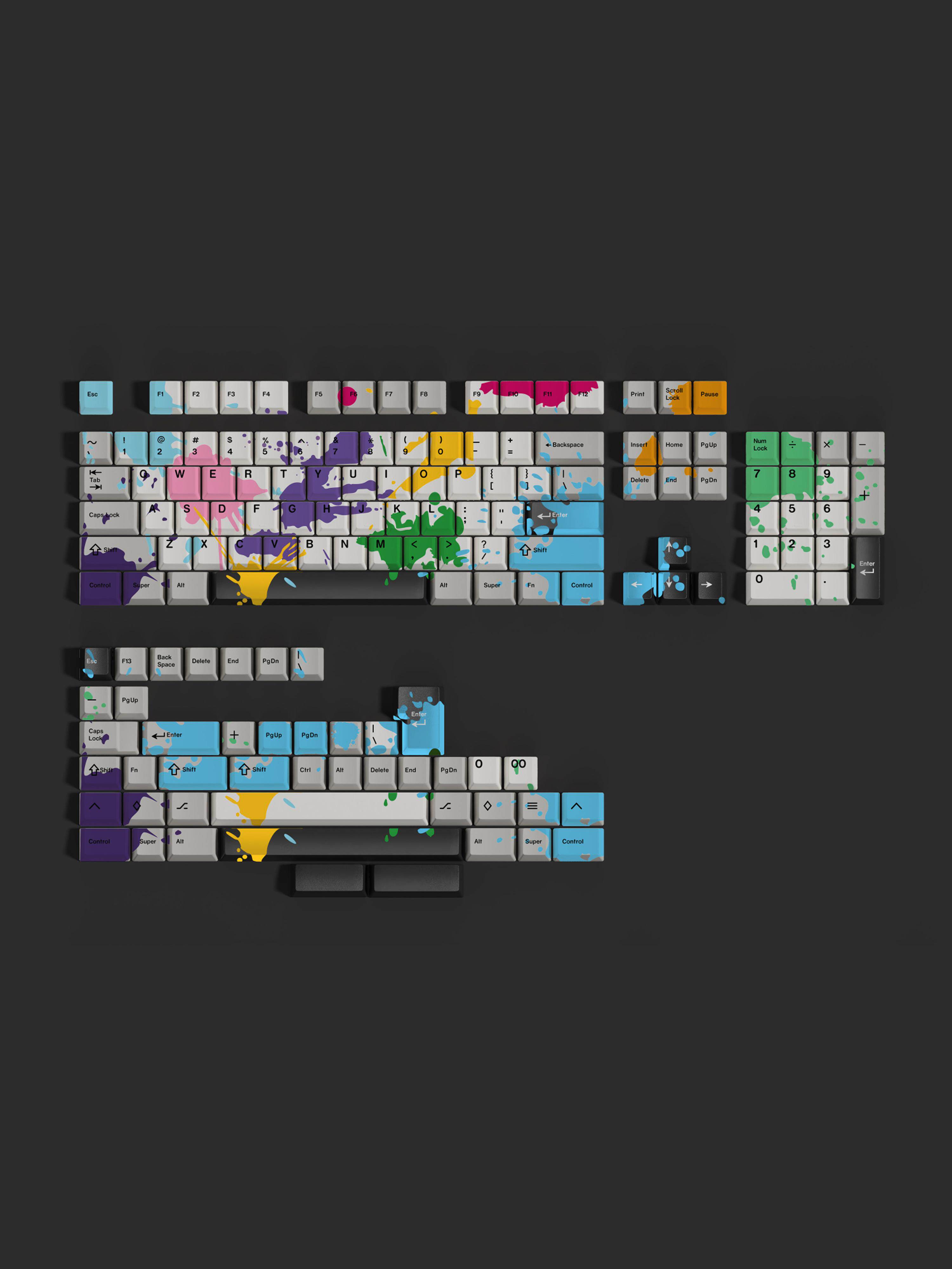 ゾン100 -CUSTOMIZED KEYBOARD PBT SUBLIMATION ORIGINAL HEIGHT KEYCAP SPLIT SPACE