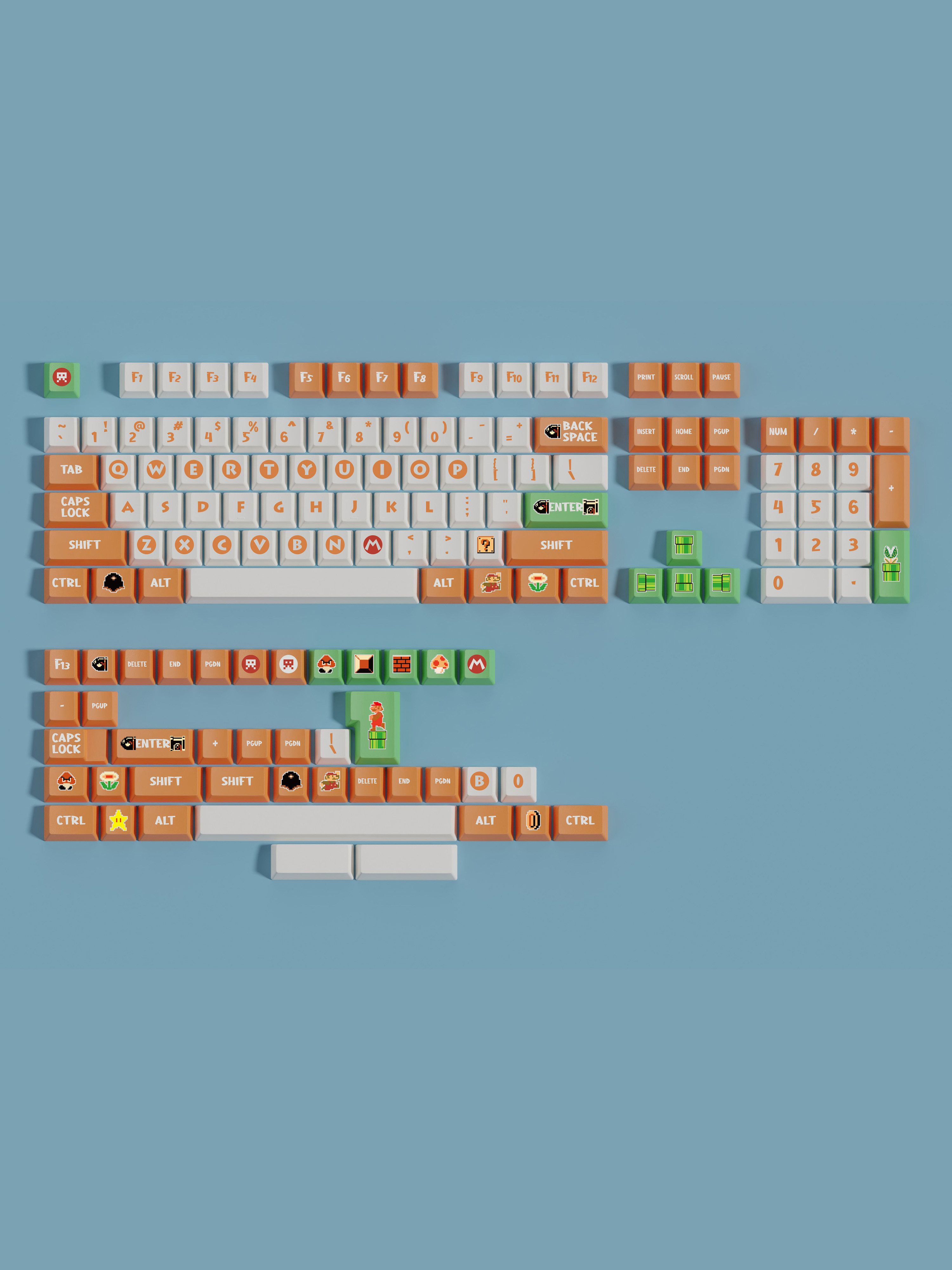 CUSTOMIZED KEYBOARD PBT SUBLIMATION ORIGINAL HEIGHT KEYCAP SPLIT SPACE - SUPER MARIO