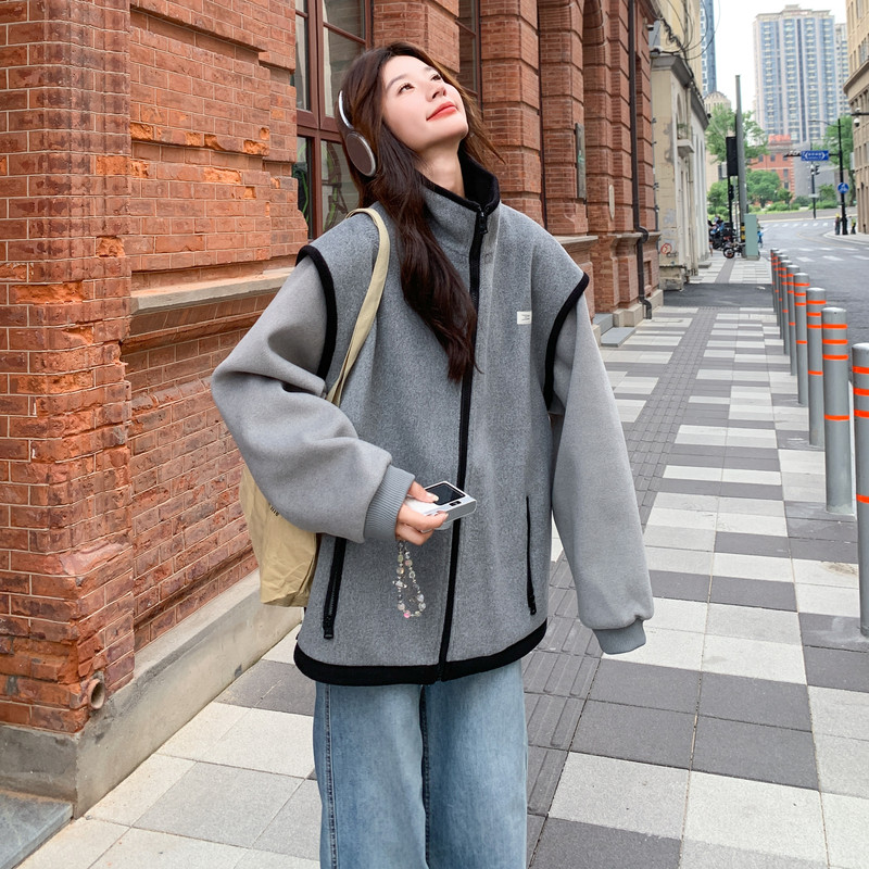 灰色短外套女2025年秋季新款韩系小个子独特超好看高级感休闲上衣,女装短外套,2C231