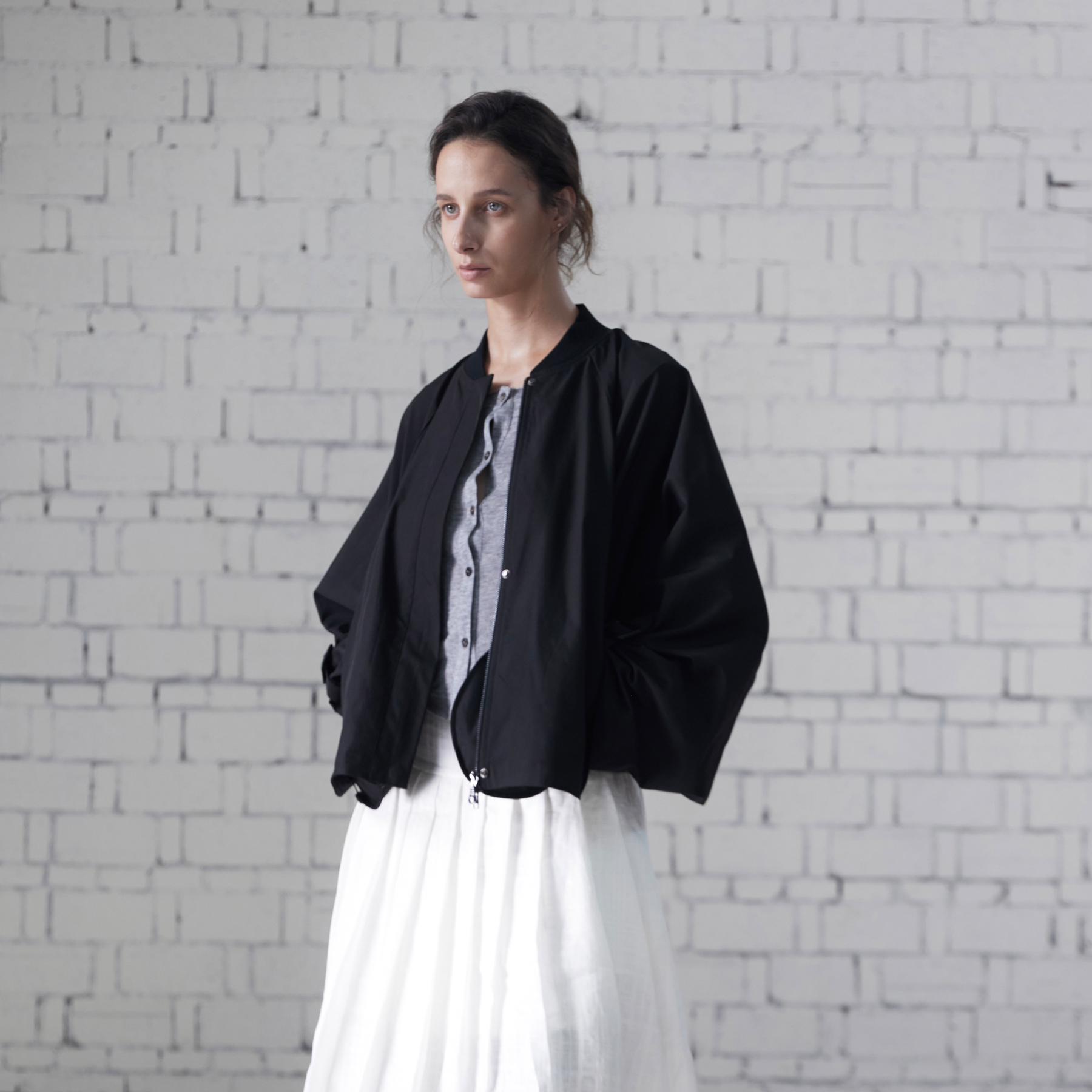 蝙蝠袖可调袖飞行员夹克