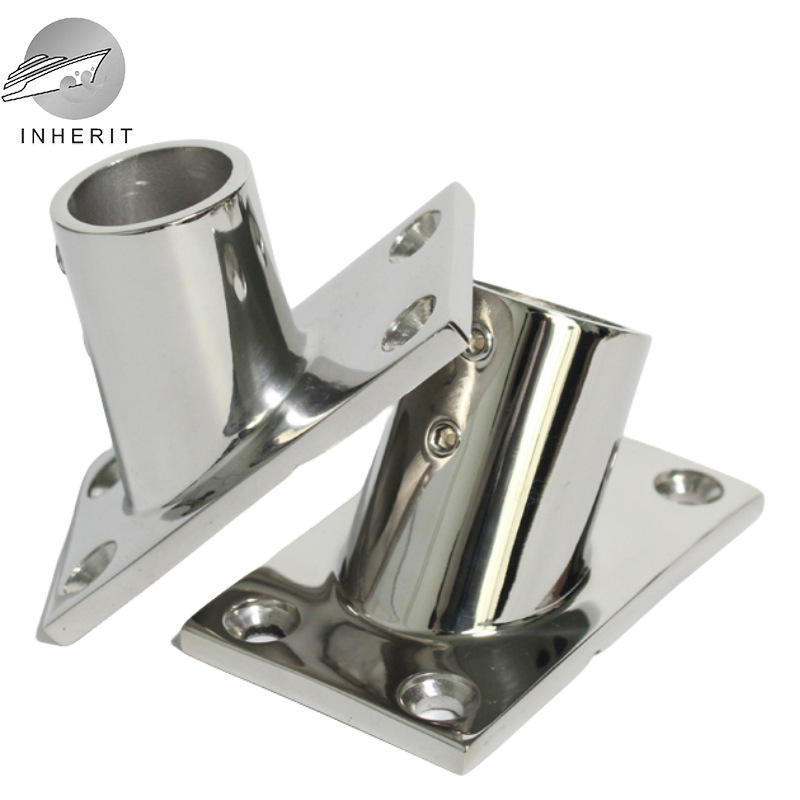 60度方管座 22mm25mm 耐腐蚀 1寸外贸货源 加厚不锈钢316方底管座