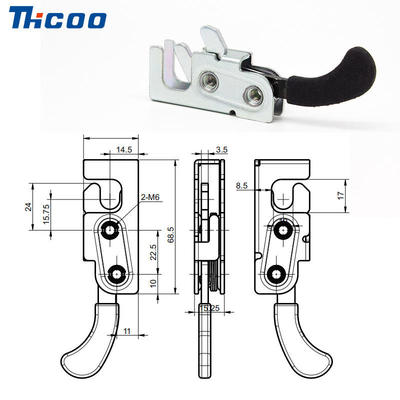 斯科带手柄内藏式搭扣  汽车工具箱按压隐藏转动式撞击门锁 C9308