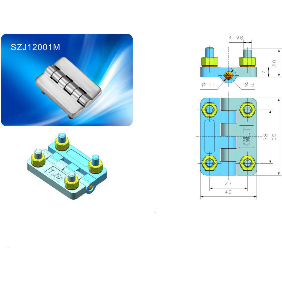 不锈钢大门铰链 工业设备户外柜体门304高承重不锈钢带螺丝大铰链