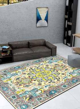 复古波斯民族风清新纯蓝白黄色红蓝紫色客厅卧室床边地毯地垫