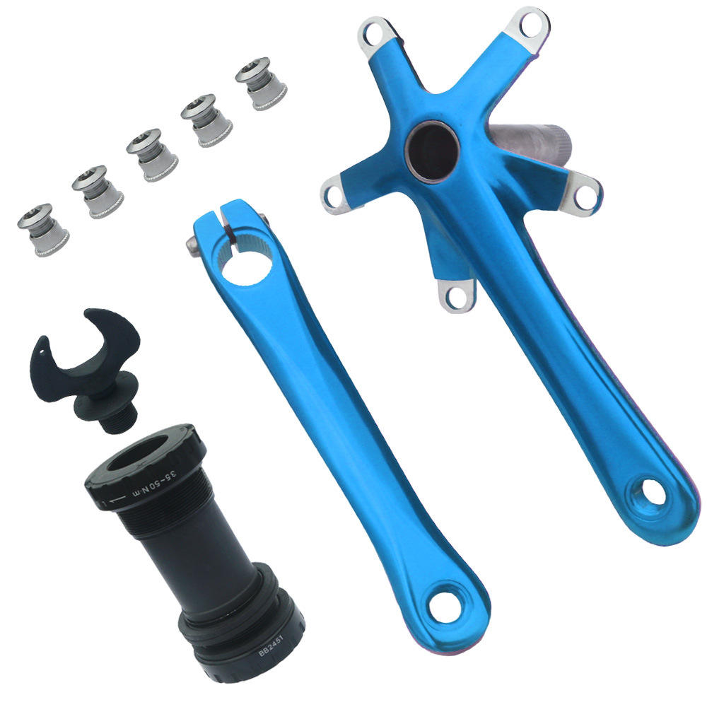 公路自行车中空一体曲柄 铝合金左右曲柄 折叠车曲柄130BCD 170mm