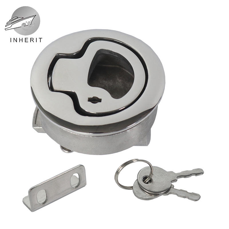 不锈钢316锁体地板扣YD 钓鱼艇游艇舱盖甲板拉手圆形拉环式门锁扣