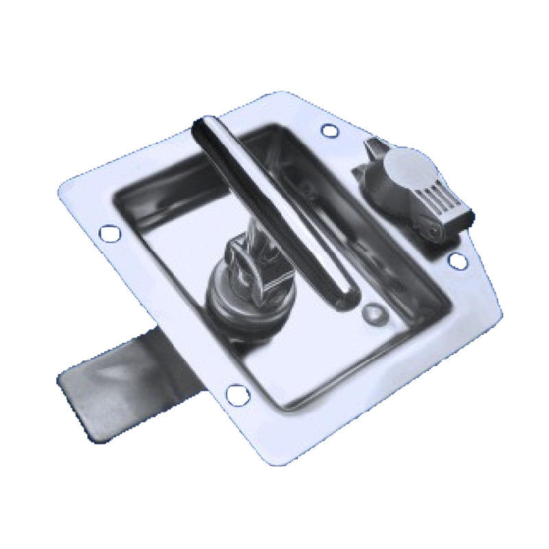 冷藏车不锈钢平面盒锁304嵌入式隐藏式工业设备机械柜体车辆门锁