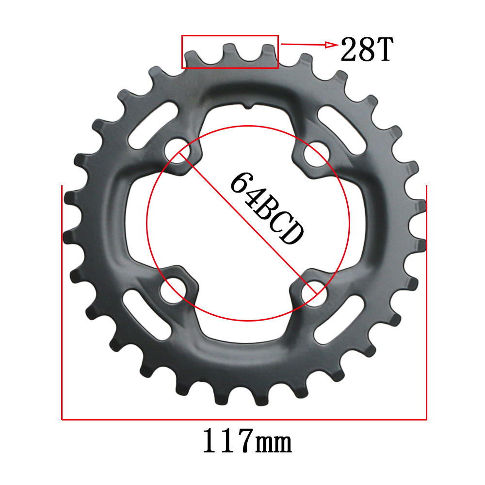 自行车牙盘修补件 山地车齿盘 28T变速套件配件 64BCD 钢盘圆盘
