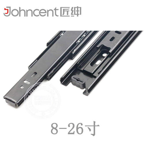 厂家供应 三节滚珠滑轨 24寸26寸60cm超长加厚衣柜抽屉钢珠轨