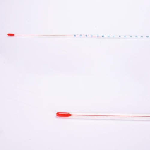 玻璃耐高温温度计棒式100200红水水银测温工业实验室红液30cm
