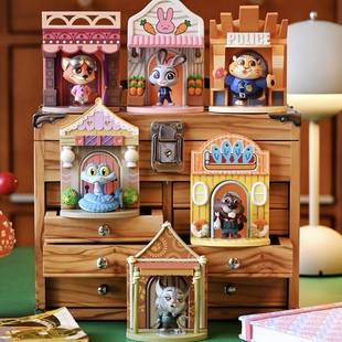 正版 HotToys疯狂动物城2场景盲盒COSBI朱迪尼克公仔桌面手办摆件