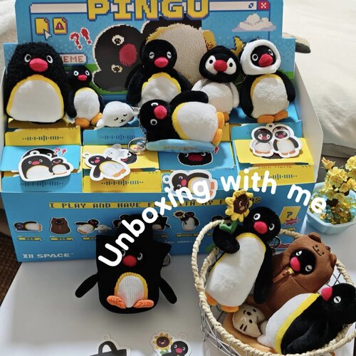正版Pingu MINI MEME系列毛绒盲盒可爱企鹅表情包玩偶公仔送女生