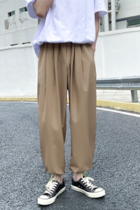 冰丝 垂感  黑色九分裤 休闲 运动裤A061-K1906P20a图片