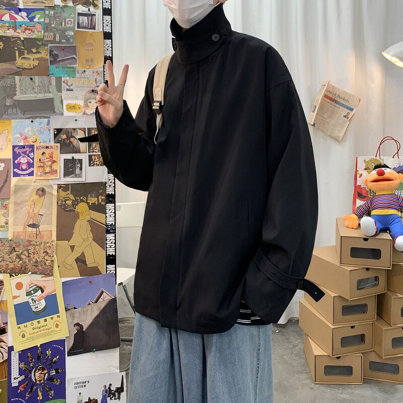 2021新款报纸灰色男士大码春款夹克A061-XJ,男装夹克,电商A061
