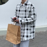 2021春款港风浅格宽松休闲衬衣长袖衬衫B275-C9009，男装衬衫，电商A061