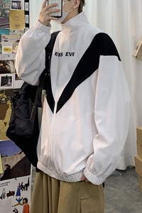2021新款 报纸白色1大码男士春款夹克A061-XJ图片