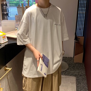 2021新款 港风黄色印花短袖T恤半袖男A061-T3008图片